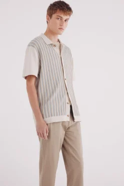 Springfield Calças|Chinos-Calça calças chino slim fit com micro estampa cru