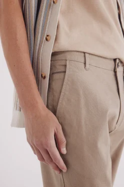 Springfield Calças|Chinos-Calça calças chino slim fit com micro estampa cru