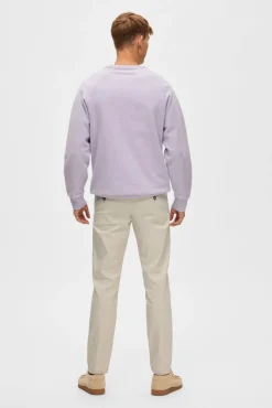 Selected Calças|Chinos-Calça calças chino slim fit feita de algodão orgânico Tostado