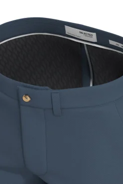 Selected Calças|Chinos-Calça calças chino slim fit feita de algodão orgânico Azul