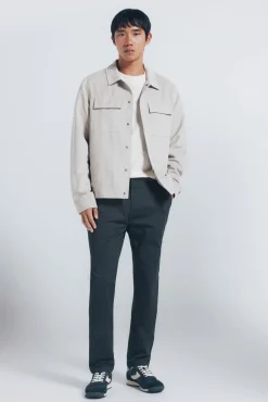 Springfield Calças|Chinos-Calça calças chino slim fit com micro estampa Caqui escuro