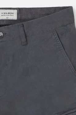 Silbon Calças-Calça cargo casual Cinzento