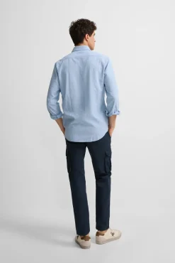 Silbon Calças-Calça cargo esportiva casual Azul