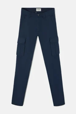 Silbon Calças-Calça cargo esportiva casual Azul