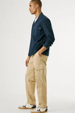 Pepe Jeans Calças-Calça cargo regular feita de tecido leve. camel