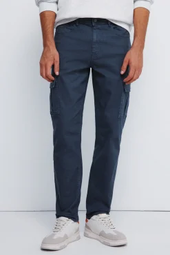 Springfield Calças-Calça cargo slim fit calça azul