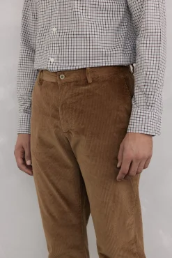 Pedro del Hierro Calças|Chinos-Calça Chino de veludo grossa de regular fit Marrom