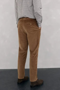 Pedro del Hierro Calças|Chinos-Calça Chino de veludo grossa de regular fit Marrom