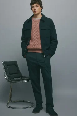 Springfield Calças|Chinos-Calça chino jogger com caimento confortável azul