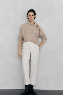 Pedro del Hierro Calças-Calça clássica de veludo veludo slim Branco