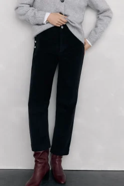 Pedro del Hierro Calças-Calça clássica de veludo veludo slim Preto