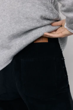 Pedro del Hierro Calças-Calça clássica de veludo veludo slim Preto