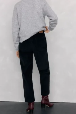 Pedro del Hierro Calças-Calça clássica de veludo veludo slim Preto