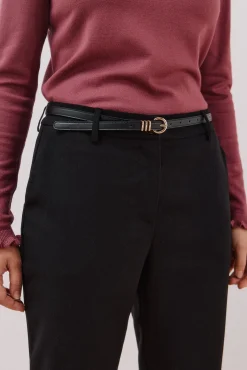 Cortefiel Calças-Calça com cinto Preto