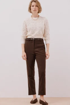 Cortefiel Calças-Calça com cinto Castanho