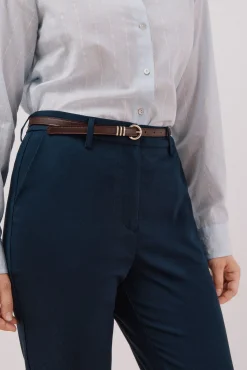 Cortefiel Calças-Calça com cinto Azul