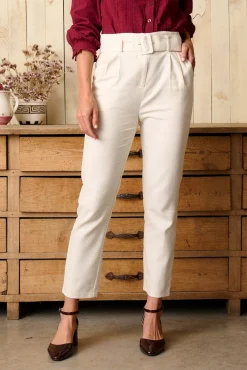 Polín Et Moi Calças-Calça com cinto Bianca Tostado