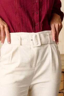 Polín Et Moi Calças-Calça com cinto Bianca Tostado