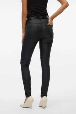 Vero Moda Calças-Calça com efeito encerado Preto