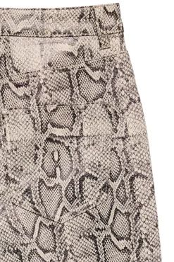 Vero Moda Calças-Calça com efeito pele de cobra Tostado