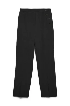 Vero Moda Calças-Calça comprida com detalhe de botão Preto