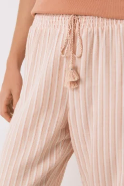 Women'secret Pijamas-Calça comprida de calça riscas laranja vermelho