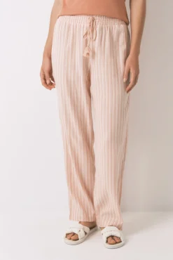 Women'secret Pijamas-Calça comprida de calça riscas laranja vermelho