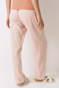 Women'secret Pijamas-Calça comprida de calça riscas laranja vermelho