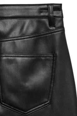 Vero Moda Calças-Calça compridas com efeito de couro Preto