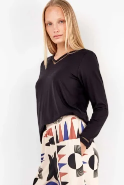 Gisela Pijamas|Calças-Calça compridas com motivos geométricos branco