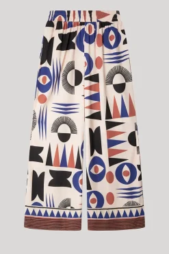 Gisela Pijamas|Calças-Calça compridas com motivos geométricos branco