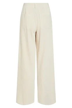 Vila Calças-Calça compridas de veludo cotelê Tostado