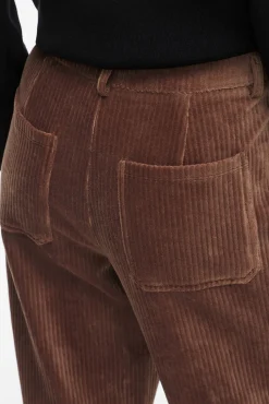 Vila Calças-Calça compridas de veludo cotelê Castanho