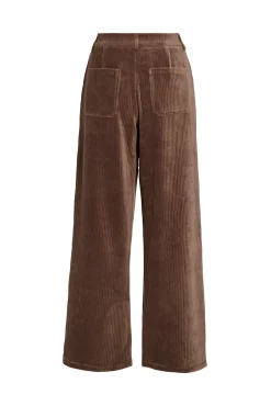 Vila Calças-Calça compridas de veludo cotelê Castanho