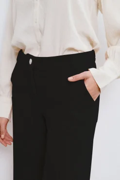 Vila Calças-Calça compridas de veludo cotelê Preto