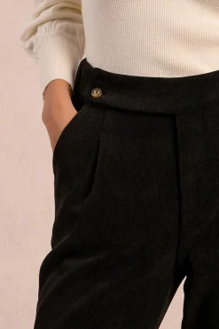 Molly Bracken Calças-Calça compridas em tecido micro veludo cotelê Preto