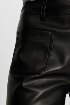 Morgan Calças-Calça de couro sintético Preto