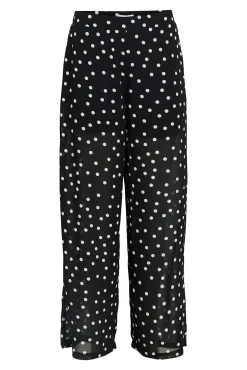 Object Calças-Calça de gaze estampada Preto