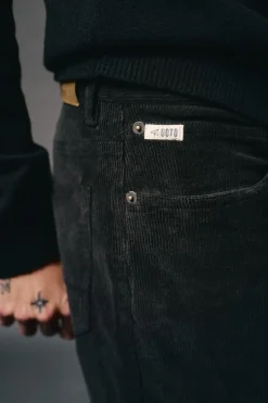 OOTO Calças-Calça de pana 5 bolsos slim fit Preto