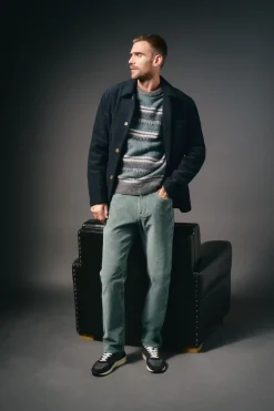 OOTO Calças-Calça de pana 5 bolsos slim fit Azul