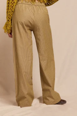 Slowlove Calças-Calça de pijama riscas Verde