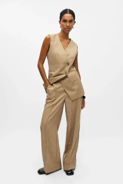 Object Calças-Calça de tweed de pernas largas Castanho