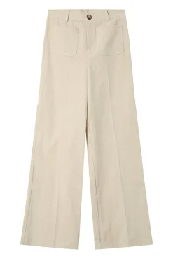 Grace & Mila Calças-Calça de veludo cotelê com bolsos frontais Branco