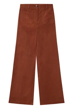 Grace & Mila Calças-Calça de veludo cotelê com bolsos frontais Laranja