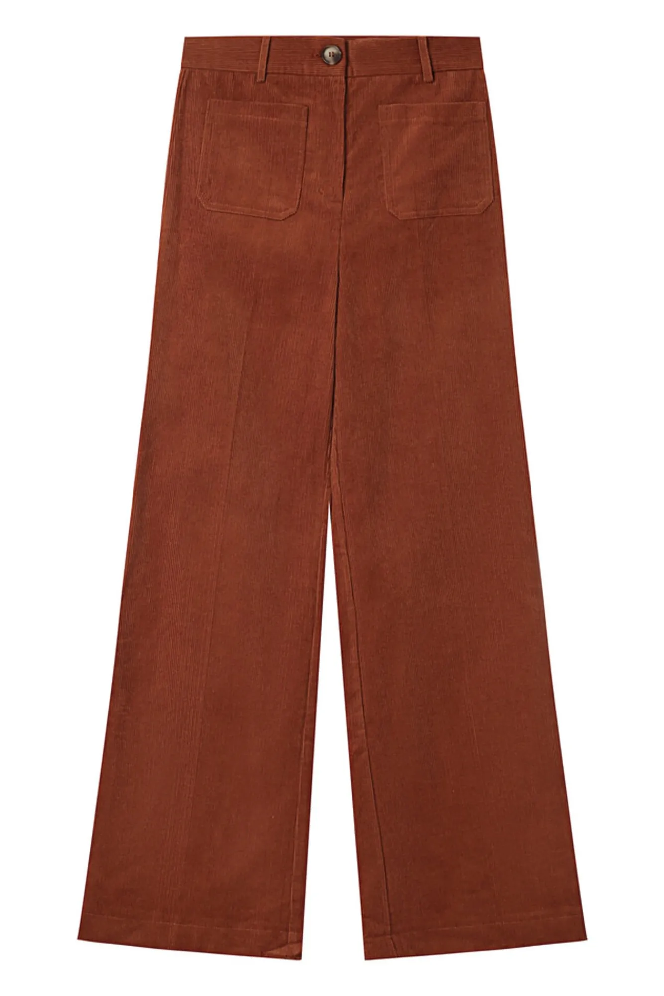 Grace & Mila Calças-Calça de veludo cotelê com bolsos frontais Laranja