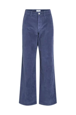 Vila Calças-Calça de veludo cotelê de perna larga Azul