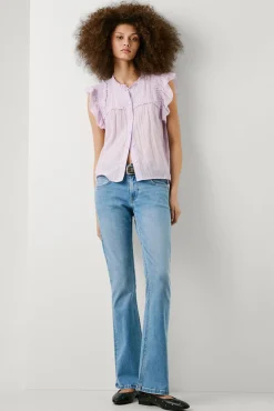 Pepe Jeans Jeans|Calças-Calça denim flare de corte baixo Pimlico azul