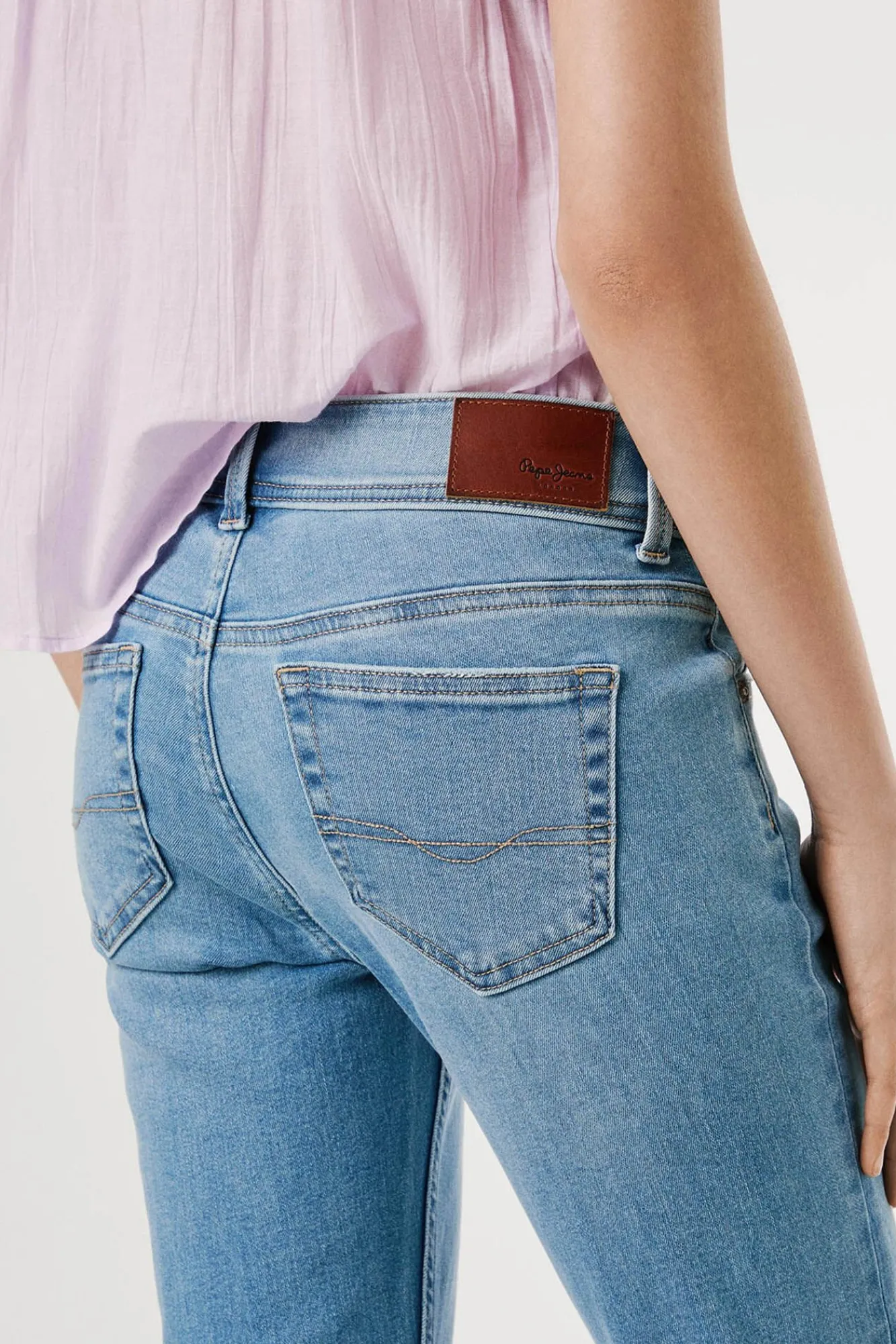 Pepe Jeans Jeans|Calças-Calça denim flare de corte baixo Pimlico azul