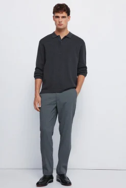 Springfield Calças-Calça estruturadas e slim fit cinzento