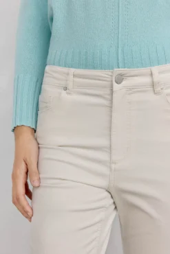 Pedro del Hierro Calças-Calça flare de veludo cropped Ecru